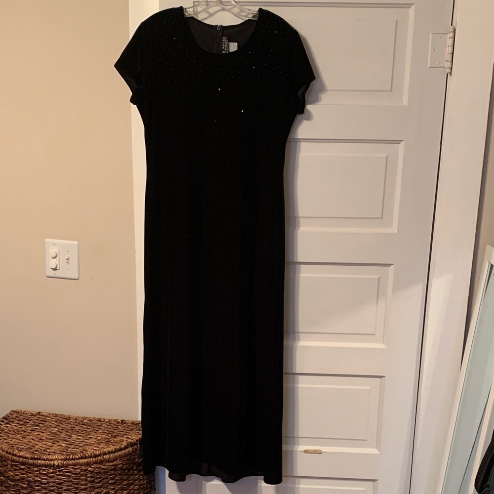 Vintage J. R. Nites by Caliendo Black Velvet Maxi Dress